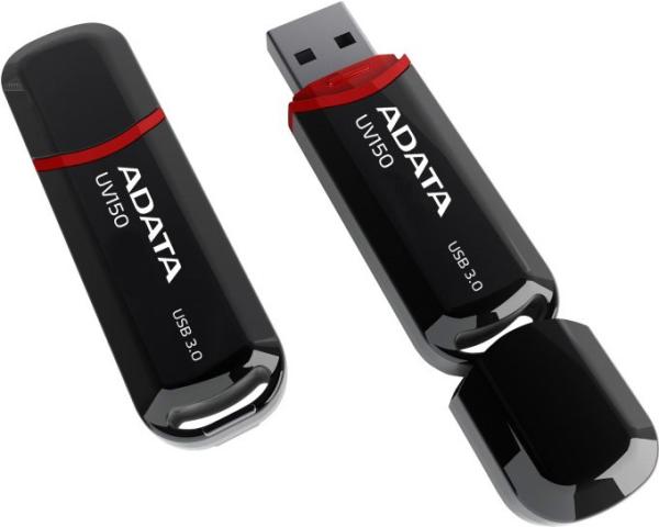 Флэш-накопитель USB3.0   8GB A-Data UV150 AUV150-8G-RBK, черный-красный