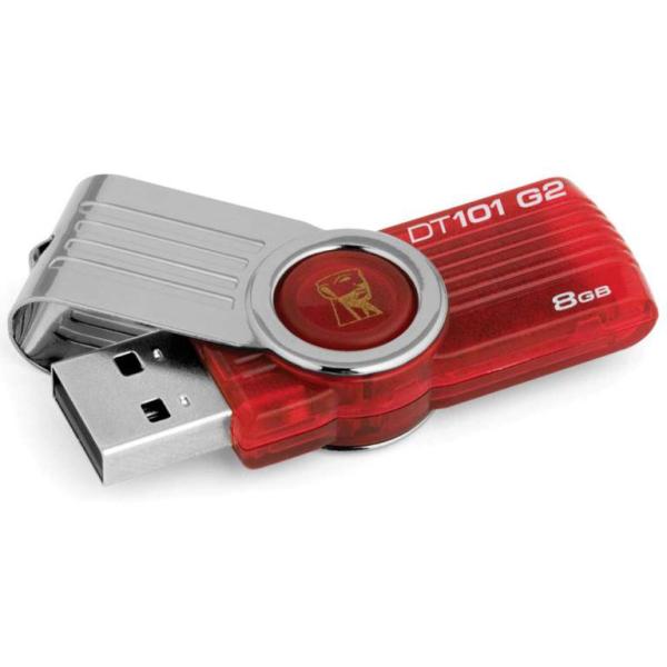 Флэш-накопитель USB2.0   8GB Kingston Data Traveler DT101G2/8GB, красный