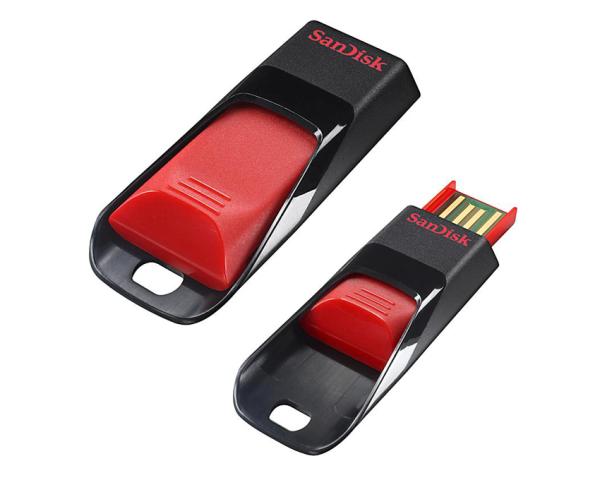 Флэш-накопитель USB2.0   8GB SanDisk CZ51 Cruzer Edge SDCZ51-008G-B35, черный-красный, стильный дизайн