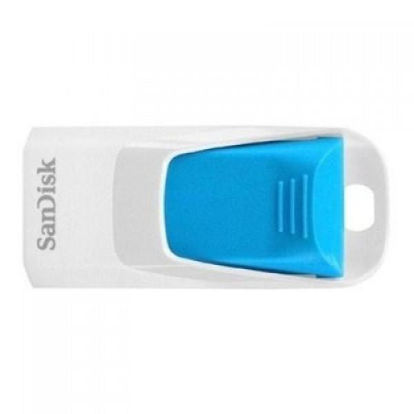 Флэш-накопитель USB2.0   8GB SanDisk CZ51W Cruzer Edge SDCZ51W-008G-B35B, белый-голубой, стильный дизайн