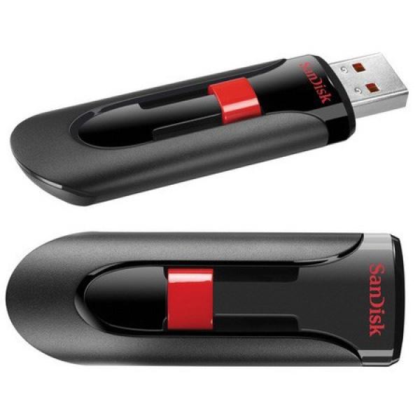 Флэш-накопитель USB2.0   8GB SanDisk CZ60 Cruzer Blade Glide SDCZ60-008G-B35, черный-красный