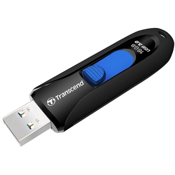 Флэш-накопитель USB3.0  16GB Transcend JetFlash 790 TS16GJF790K, черный-синий