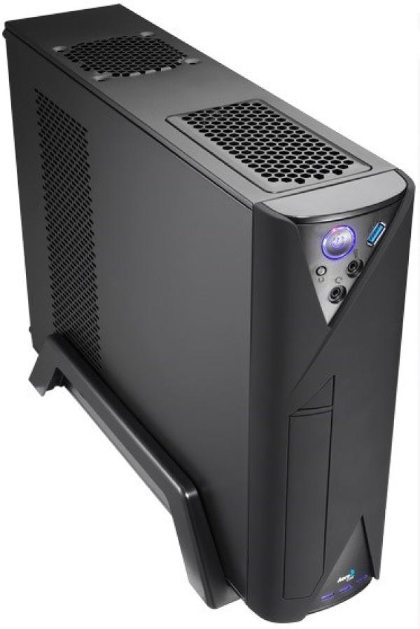 Корпус Mini-ITX Desktop Aerocool Qs-102 Black Edition, 400Вт, 1*5.25"+0(2)*2.5"/3.5", Audio/1*USB3.0, пластик, черный