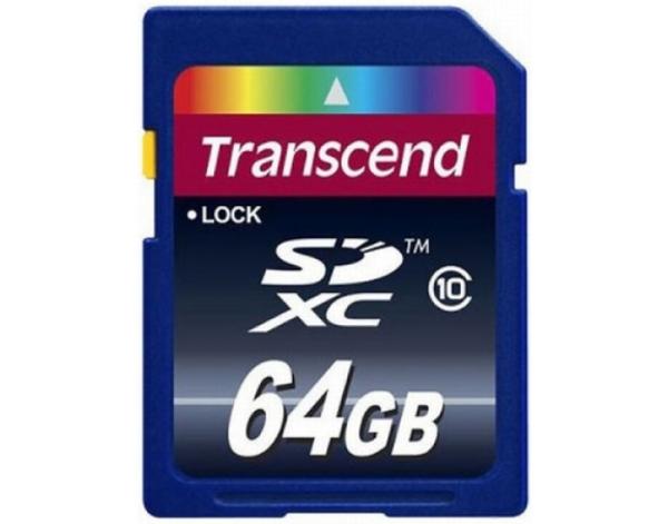 Карта памяти SDXC  64GB Transcend TS64GSDXC10, class 10