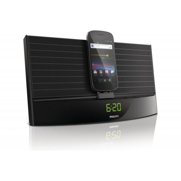 Колонки  Bluetooth  c док-станцией Philips AS141, 2*10Вт, для Android, USB, MiniJack, LED дисплей, зарядка, FM, будильник, часы, черный