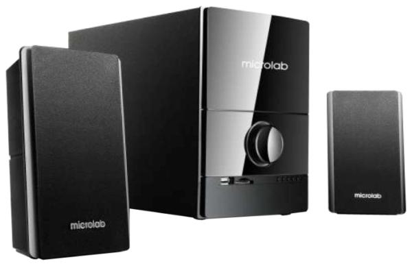 Колонки 2.1 с MP3 плеером Microlab M-500U, 2*12Вт + 16Вт RMS, 35..20000Гц, RCA, USB, сабвуфер, SD, дерево/пластик, черный