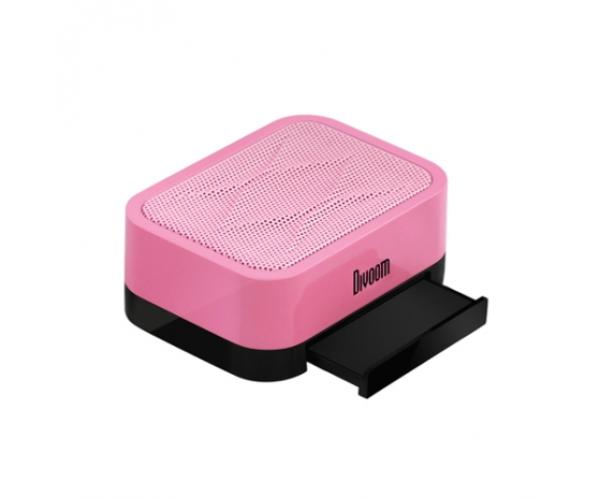 Колонки мобильные Divoom iFit-1, 3Вт RMS, 100..20000Гц,  MiniJack, USB, аккумулятор Li-Ion, пластик, 80*60*32мм 100г, розовый-черный