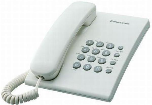 Телефон Panasonic KX-TS2350RUW(KX-T2350RUW), повтор, регулировка громкости звонка и динамика, возможность установки на стене, белый