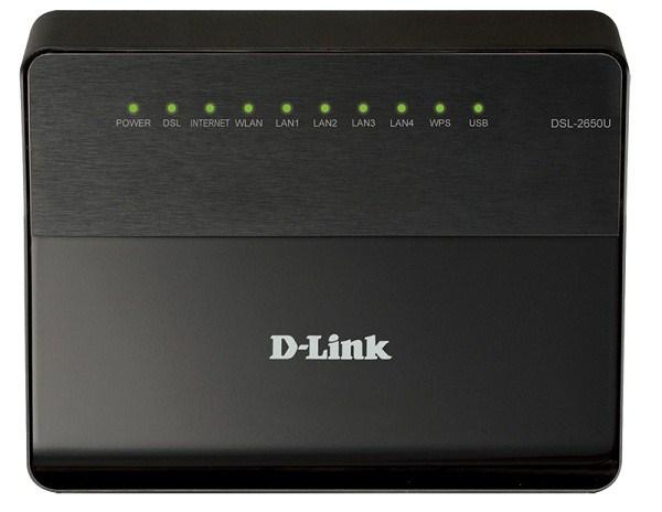 Маршрутизатор D-Link DSL-2650U/B1A/T1A/RA/U1A, 4*RJ45 LAN 100Мбит/с, 1*RJ11 ADSL2+, WiFi 802.11n 150Мбит/с, USB2.0, 3G, Annex A/M/L, Firewall