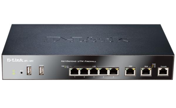 Сетевой экран (Firewall) D-Link DFL-260E (DFL-260E/A1N), 5*RJ45 LAN 1Гбит/с, 1*RJ45 WAN 1Гбит/с, 1*RJ45 DMZ 1Гбит/с, 2*USB2.0, VPN-сервер, VPN-клиент