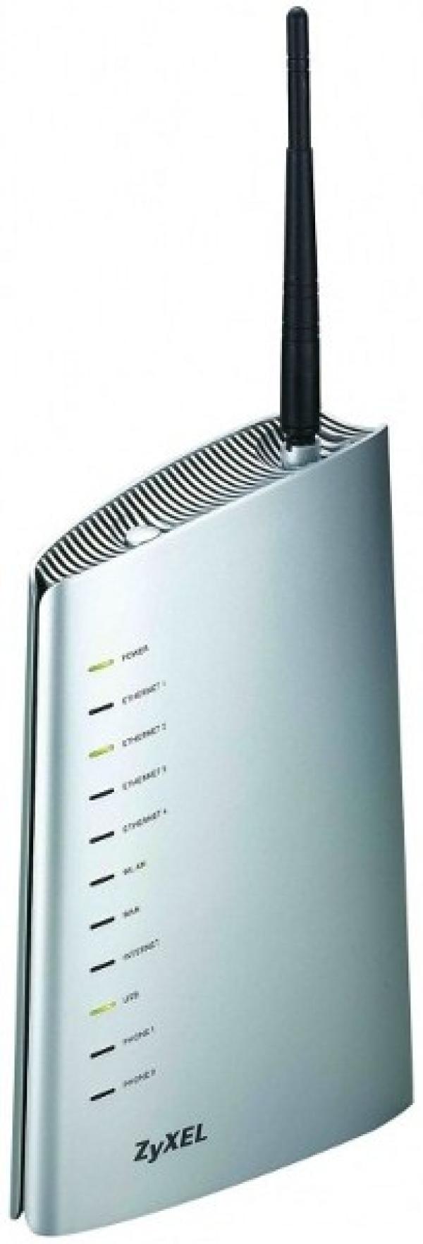 Маршрутизатор WiFi ZyXEL P-2302HWUD EE, 4*RJ45 LAN 100Мбит/с, 802.11g 54Мбит/с 2.4ГГц, 2*RJ11 FXS, 1*RJ11 FXO, 2*USB2.0, SIP, принт-сервер, DECT-станция