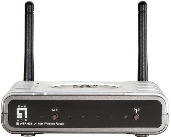 Маршрутизатор WiFi Level One WBR-6011, 4*RJ45 LAN 100Мбит/с, 1*RJ45 WAN 100Мбит/с, WiFi 802.11n 300Мбит/с, 2.4ГГц, 2*RP-SMA штырь, MIMO, VPN-клиент, Firewall