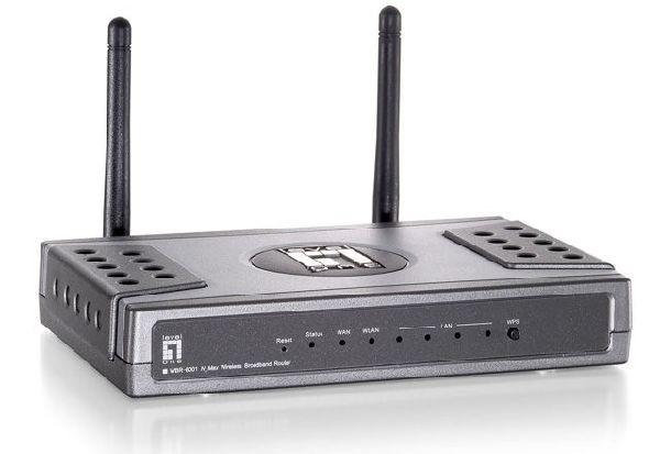 Маршрутизатор WiFi Level One WBR-6001, 4*RJ45 LAN 100Мбит/с, 1*RJ45 WAN 100Мбит/с, WiFi 802.11n 300Мбит/с, 2.4ГГц, VPN-клиент, Firewall