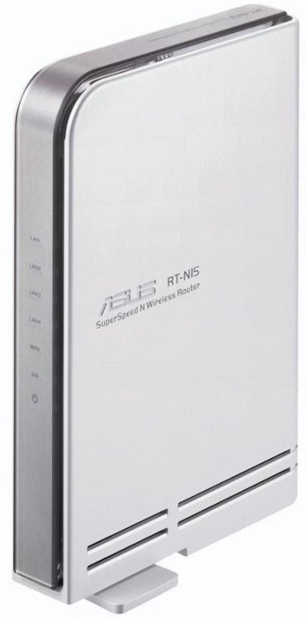 Маршрутизатор WiFi ASUS RT-N15, 4*RJ45 LAN 1Гбит/с, 1*RJ45 WAN 1Гбит/с, 802.11n 300Мбит/с, 2.4ГГц, Firewall