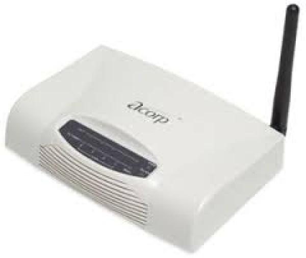 Маршрутизатор WiFi Acorp WR-G, 4*RJ45 LAN 100Мбит/с, 1*RJ45 WAN 100Мбит/с, WiFi 802.11g 54Мбит/с, VPN-клиент, FireWall