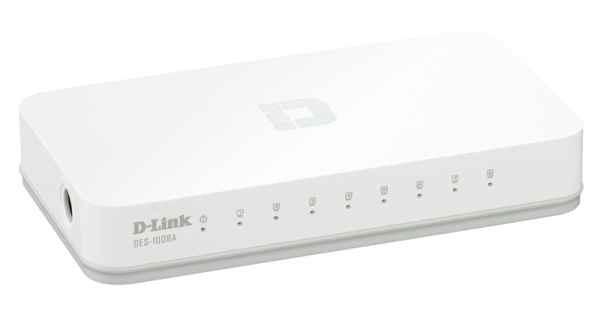 Коммутатор неуправляемый D-Link DES-1008A/E1A/E1B(C3), 8*RJ45 LAN 100Мбит/с