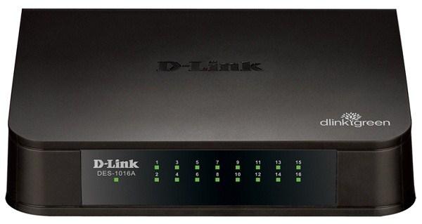Коммутатор неуправляемый D-Link DES-1016A/C1A/E1A, 16*RJ45 LAN 100Мбит/с