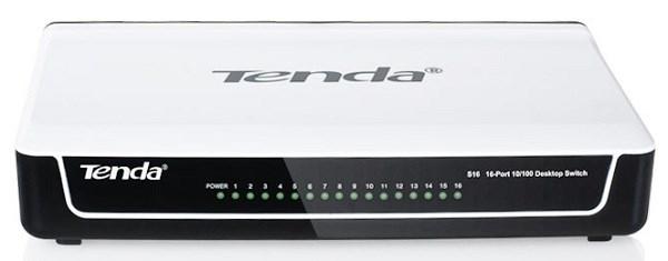 Коммутатор неуправляемый Tenda S16, 16*RJ45 LAN 100Мбит/с