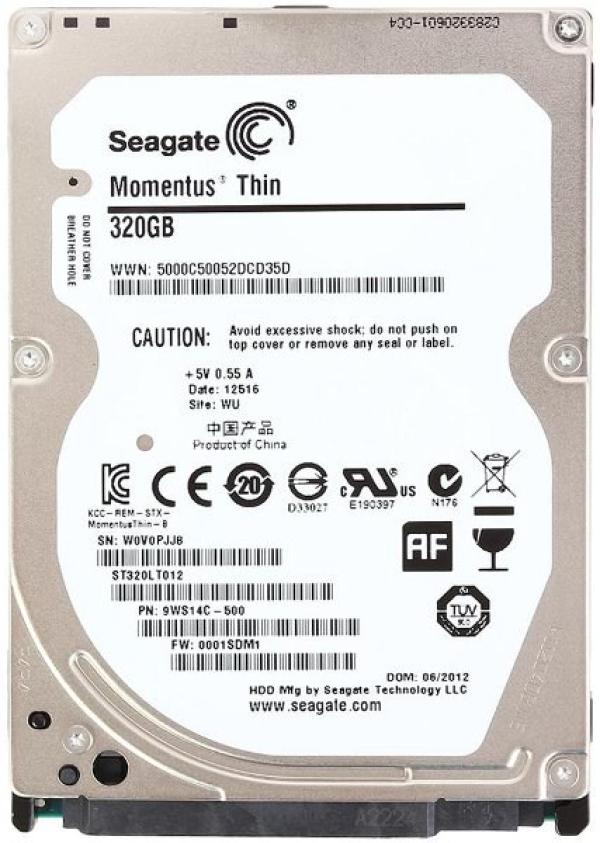 Жесткий диск 2.5" SATA  320GB Seagate Momentus ST320LT012, SATAII, 5400rpm, 16MB cache, NCQ, AF, для ноутбука