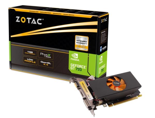 Видеокарта PCI-E Gf GT720 Zotac ZT-71204-10L, 1GB GDDR5 64bit 797/5010МГц, PCI-E3.0, HDCP, DVI/HDMI/VGA