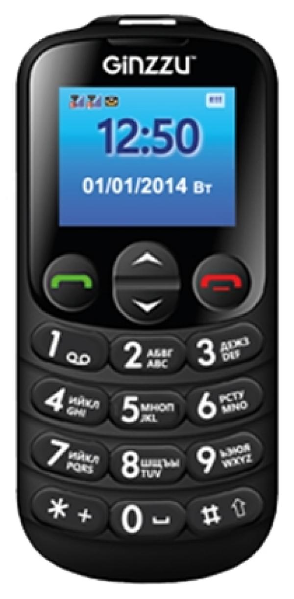 Мобильный телефон 2*SIM Ginzzu R32 Dual, GSM850/900/1800/1900, 1.8" 160*128, 64MB, SDHC-micro, MP3 плеер, FM радио, большие клавиши, кнопка SOS, 52*115*14мм 78г, черный