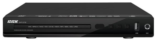 Проигрыватель DVD BBK DVP157SI Bl, CD-DA/CD+G/CD-R/CD-RW/DVD+RW/DVD-RW/DVD-Video/HDCD/SVCD/VCD, MPEG4/Mp3/OGG/WMA, Dolby Digital/DTS/LPCM, DVD караоке, USB2.0, RCA/SPDIF (Coaxial), RCA, черный