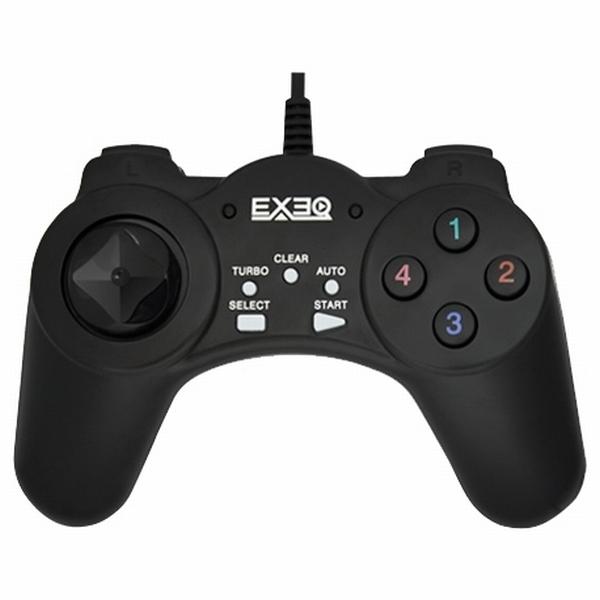 Игровой манипулятор GamePad для PC EXEQ Spitfire, USB, 8 позиций, 8 кнопок, 4 триггера, черный, eq-pcu-02020