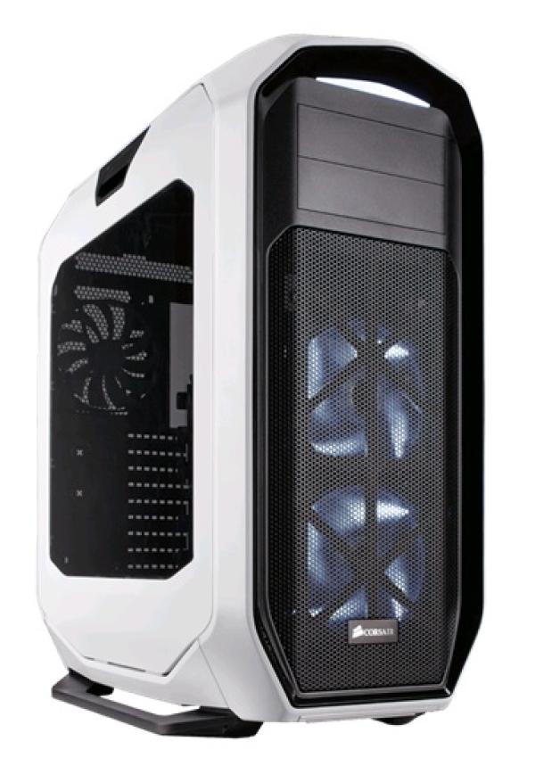 Корпус ATX MidiTower Corsair Graphite Series™ 780T (CC-9011059-WW), без БП, 2*5.25"+0(9)*2.5"/3.5, 2*USB2.0/2*USB3.0, 3(9) вент. LED, окно, белый-черный