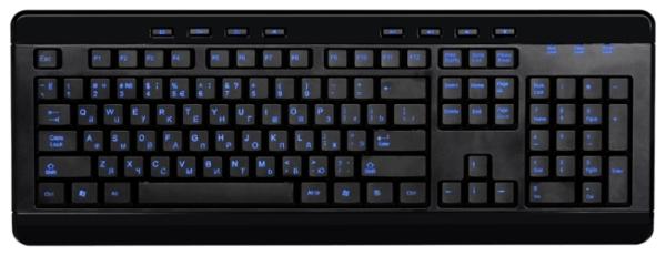 Клавиатура Gembird KBL-007, USB, Multimedia 8 кнопок, подсветка 1 цвет, черный