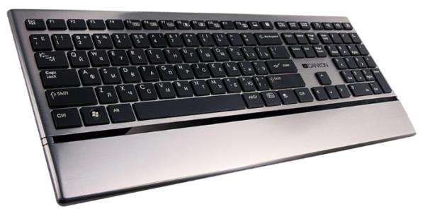 Клавиатура Canyon CNS-HKB4, USB, Multimedia 13 кнопок, подставка для запястий, серебристый