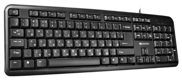 Клавиатура Canyon CNE-CKEY01-RU, USB, влагозащищенная, черный