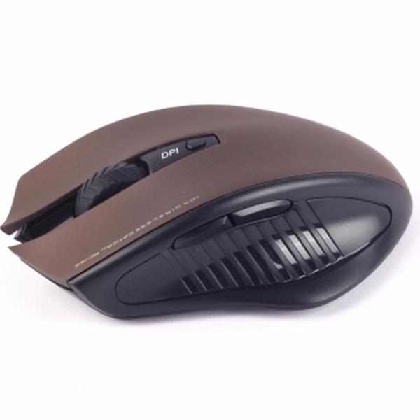 Мышь беспроводная оптическая JETAccess Comfort OM-U34G, USB, 5 кнопок, колесо, FM 10м, 1600/1200/800dpi, 1*AA, коричневый