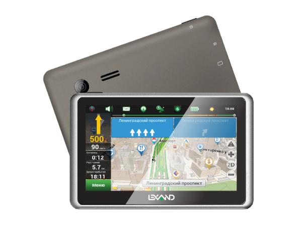 GPS навигатор автомобильный с видеорегистратором Lexand SB5 HD, 66 каналов, 4GB, ЖКД 5" 800*480, SD-micro, USB2.0, сенсорный экран, камера 2Мп, Android 4.4, Навител Навигатор 7, 135*85*11мм 150г