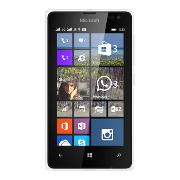 Смартфон 2*sim Microsoft Lumia 532, 4*1.2ГГц, 8GB, 4" 800*480, SD-micro, GSM/3G, GPS, BT, WiFi, G-sensor, 2 камеры 5/0.3Мпикс, W8.1, 118.9*65.5*11.6мм 136г, белый