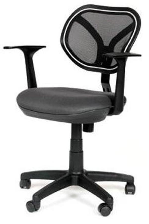 Кресло Chairman CH 450 NEW TW-12, серый, спинка-ткань-сетка, механизм качания PST BS, эргономичное, Т-образные подлокотники, крестовина-пластик, регулировка высоты сиденья-газлифт, до 100кг