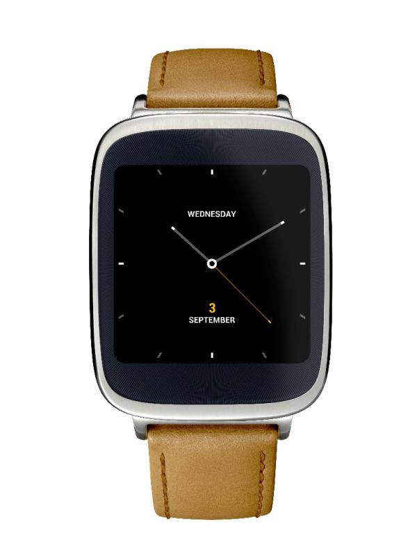 Часы наручные ASUS ZenWatch (WI500Q), сенсорный 1.63", для смартфонов, 4GB, BT, IP55, Android, серебристый коричневый
