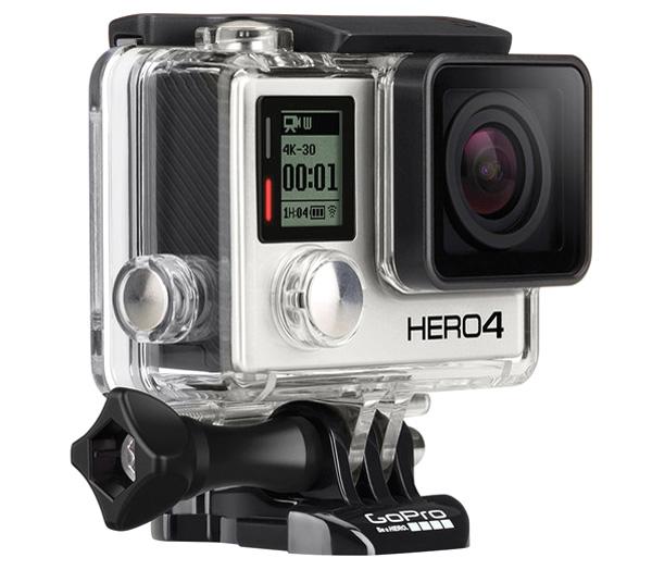 Экшн камера GoPro HERO4 Silver Edition Adventure CHDHY-401, CMOS, 12Мпикс, ЖКД, MPEG4, SD-micro/SDHC-micro, USB2.0, WiFi, HDMI, аккумулятор до 1ч, водонепроницаемый бокс, водонепроницаемая до 40м