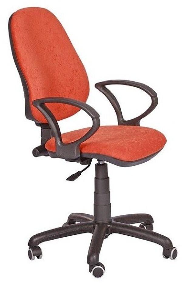 Кресло AMF Поло 50/АМФ-4 Розана-105, оранжевый, микрофибра, эргономичное, закругленные подлокотники, крестовина-пластик, регулировка высоты сиденья - газлифт, до 90кг