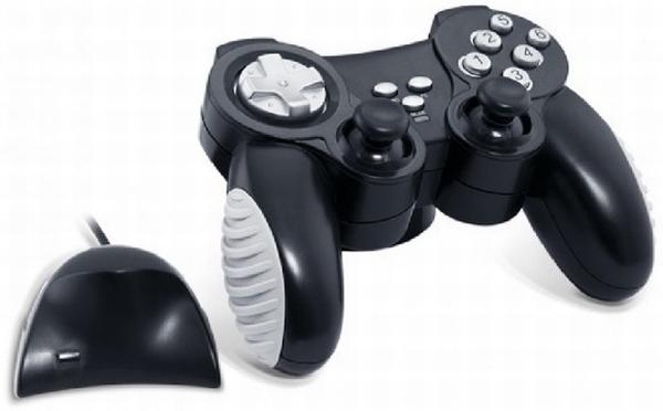 Игровой манипулятор GamePad беспроводной для PC Sven X-Pad Aero, USB, вибрация, 8 позиций, 12 кнопок, 2 аналоговых джойстика, FM, черный