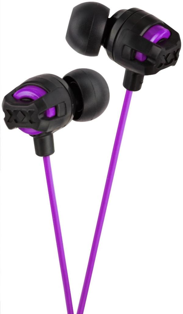 Наушники с микрофоном проводные вставные JVC HA-FR201-V, 5..20000Гц, кабель 1.2м, MiniJack, позолоченные контакты, черный-фиолетовый
