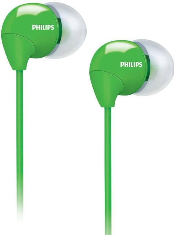 Наушники проводные вставные Philips SHE3590GN/10, 12..23500Гц, кабель 1.2м, MiniJack, динамические, зеленый