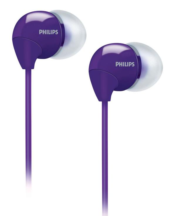 Наушники проводные вставные Philips SHE3590PP/10, 12..23500Гц, кабель 1.2м, MiniJack, динамические, фиолетовый