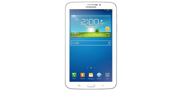 Планшет  7" Samsung Galaxy Tab 3 (SM-T2100ZWASER), 1024*600, Samsung 1.2ГГц, 8GB, GPS, BT, WiFi, SD-micro, 2 камеры 3/1.3Мпикс, Android 4.1, 111*188*10мм 300г, 8ч, белый