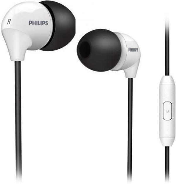 Наушники с микрофоном проводные вставные Philips SHE3575BW/10, 12..23500Гц, кабель 1.2м, MiniJack, динамические, белый
