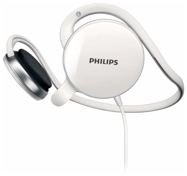 Наушники с микрофоном проводные затылочные открытые Philips SHM6110U/10, 10..22000Гц, микрофон 40..12000Гц, кабель 2м, 2*MiniJack, регулятор громкости, белый