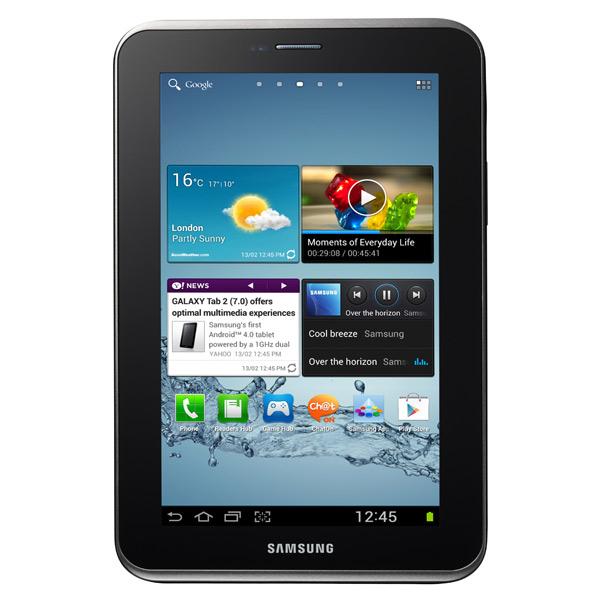 Планшет  7" Samsung Galaxy Tab 2 7.0 (P3110), 1024*600, TI 1ГГц, 8GB, GPS, BT, WiFi, SD-micro, 2 камеры 3/0.3Мпикс, Android 4.1, 122*194*11мм 341г, темно-серебристый