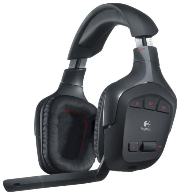 Наушники с микрофоном беспроводные дуговые закрытые Logitech Wireless Gaming Headset G930, 20..20000Гц, микрофон - 100..75000Гц, USB, регулятор громкости, эффект звука 7.1, черный, 981-000550