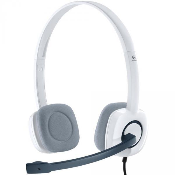 Наушники с микрофоном проводные дуговые открытые Logitech Stereo Headset H150, кабель 1.7м, 2*MiniJack, регулятор громкости, система шумоподавления, белый, 981-000350