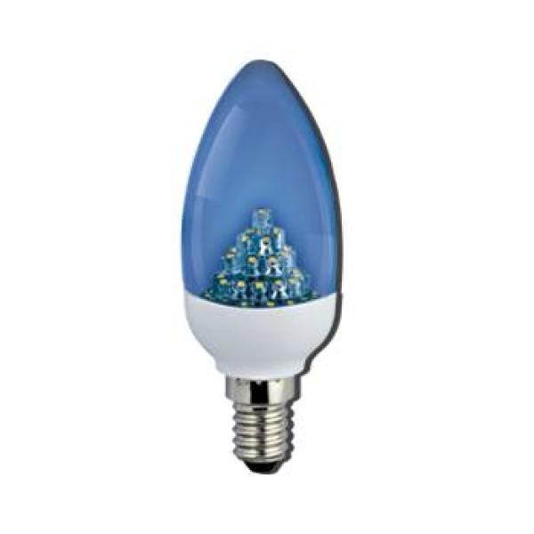 Лампа E14 светодиодная цветная Ecola C4CB21ELC, 2.1Вт, 2700К, 220В, 30000ч, синяя свеча