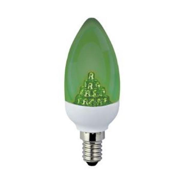 Лампа E14 светодиодная цветная Ecola C4CG21ELC, 2.1Вт, 2700К, 220В, 30000ч, зеленая свеча